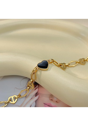 Altın Opk Paslanmaz Çelik Aşk Bileklik Altın