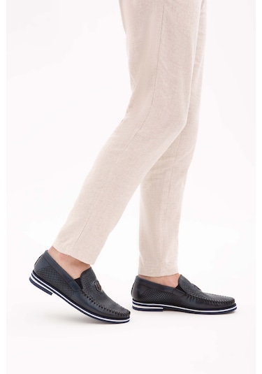 Tamer Tanca Erkek Hakiki Deri Lacivert Casual Ayakkabı 383 3345 Ev Erk Ayk Y19 Acık Lacı Bsk Lacivert