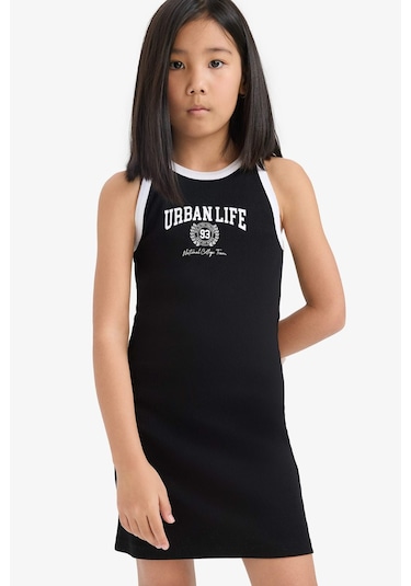 DeFacto Kız Çocuk Baskılı Fitilli Kaşkorse Kolsuz Yazlık Elbise B4491A825SMBK27 DeFacto Kız Çocuk Baskılı Fitilli Kaşkorse Kolsuz Yazlık Elbise B4491A825SMBK27