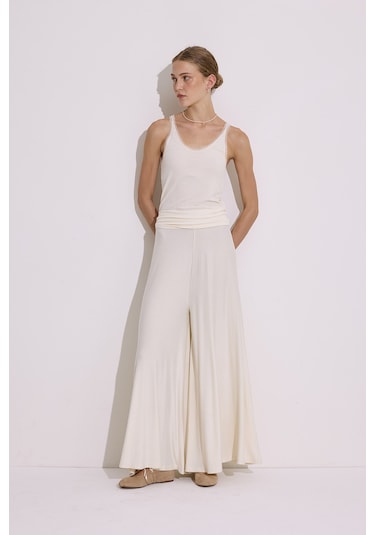 Dökümlü Rahat Pantolon İnci İnci