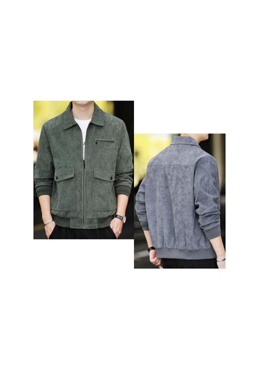 Pasifix Sonbahar ve Kış Gündelik Ceket Vintage Kadife Yaka Ceket 001