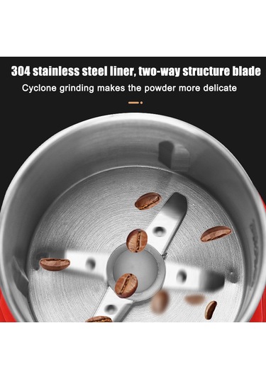 Ranyeek Ev İçi Elektrikli Çekirdek Değirmeni - Çelik Kabuklu, 30000r/dak Hızlı, Kahve, Baharat, Fıstık İçin - Siyah Avrupa Standartı Siyah