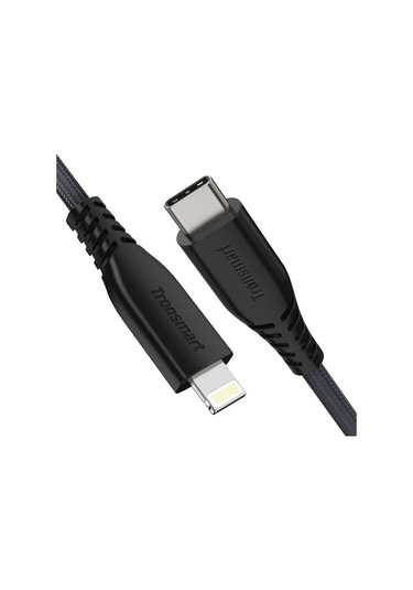 Tronsmart LCC04 3A MFI Sertifikalı Type-C to Lightning Apple iPhone / iPad Uyumlu Hızlı Şarj ve Data Kablosu Siyah 1.2 Metre