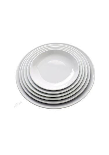 6 Ad Serving Slate Merid Arya Beyaz Melamin Servis Tabak 19 Cm