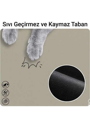 Matgo Pati Food Water Krem Evcil Hayvan Beslenme Matı Mama Paspası 50 x 70 CM
