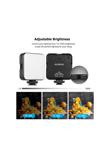 Andoer W64 Mini Klipsli Cep Telefonu Led Video Işığı Siyah Siyah