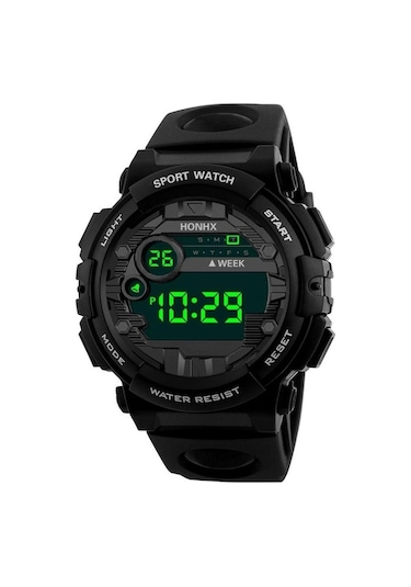 Yingfu Basit Spor Saati Su Geçirmez Kol Saatleri Yüksek Kaliteli Çok Fonksiyonlu Erkek Saat Siyah Siyah