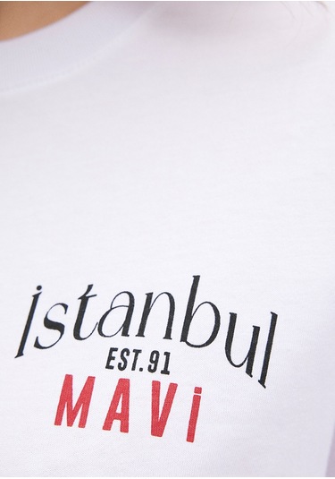 Mavi - Mavi Logo Baskılı Beyaz Tişört 1612843-620 Beyaz