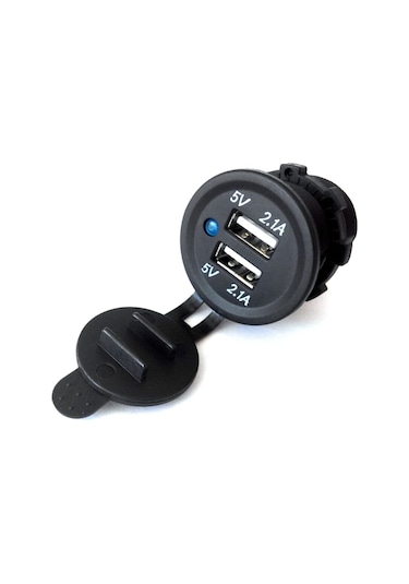 2 Usb Şarj Soketi Güç Çıkışı 1a - 2.1a Su Geçirmez Tekne Araba