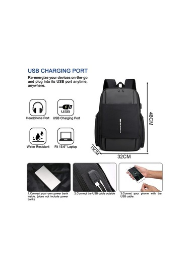 Fastbuy Usb Şarjlı Ultra İnce Ve Dayanıklı 15,6 Dizüstü Bilgisayar Sırt Çantası