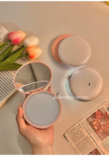 Aurora Makyaj Aynasıtanın Taşını Bilin Ki Kücük Ayna Lambaledli Makyaj Aynasıcebi Mini El Tipi Aydınlandır Katlan Yvaraylakna Pembe