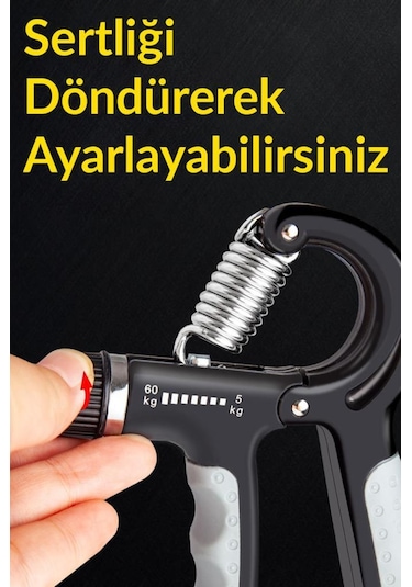 Telvesse Sayaçlı El Yayı 5-60 kg Bilek Güçlendirici Alet Ayarlana Çok Renkli