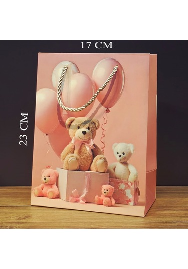 Toptan Sevimli Ayıcık Tasarımlı Küçük Boy Hediye Çantası