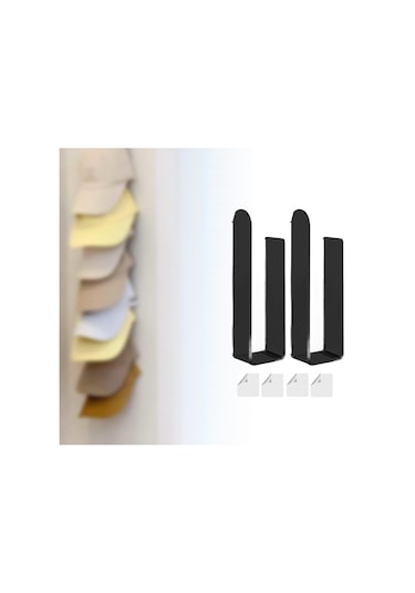 Homyl 2 Adet Akrilik Şapka Kancaları Sağlam Delme Siyah