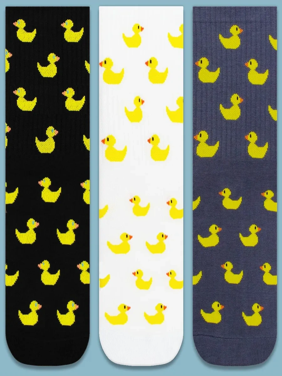 Kingkit Yüksek Uzun Şık Baskılı Ve Desenli Çoraplar 3'lü Set 10084688 Beyaz