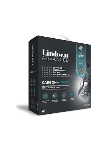 Lindocat Advanced Carbon + Micro Aktif Karbonlu Kedi Kumu 6 L