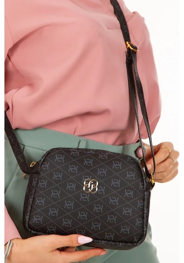 Bizoon Np286 Kadın, Desenli Çapraz Askılı Omuz Çantası 20x15x6 Cm Kahve