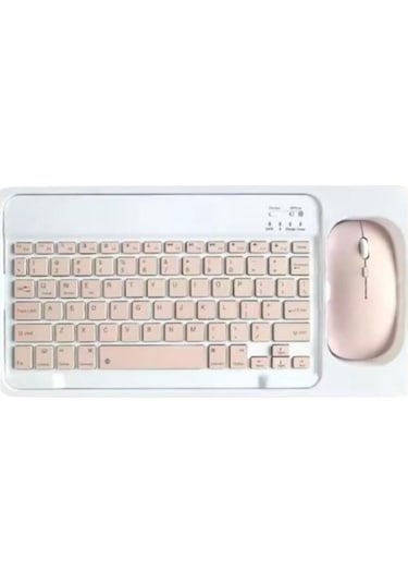 Büro Ev Ofis Bilgisayarı İçin Kablosuz Pembe Bluetooth Klavye Mouse Seti Diğer