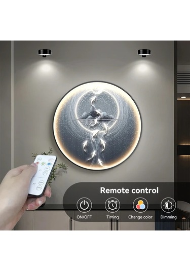 Xuweiwei Hotu 4 Adet Uzaktan Kumandalı Led Duvar Aplikasyonu Ayarlanabilir Manyetik Klips Işık 3 Renk Seçeneği Pil İle Çalışır Abs Plastik Beyaz
