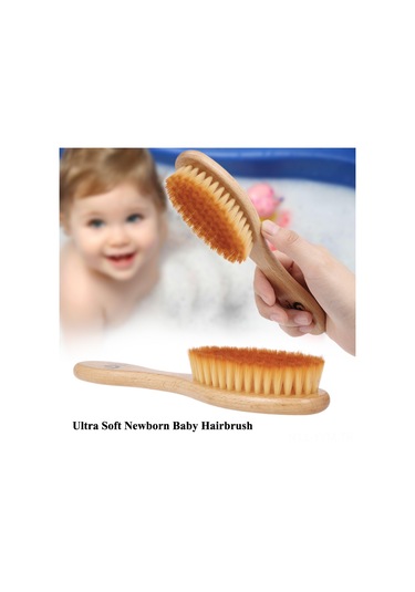 Geeksen Yumuşak Ahşap Saplı Bebek Saç Fırçası - Hassas Tarama Ve Yüz Tozu Temizleme