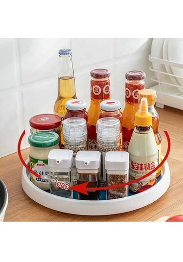 Novahub 360 Derece Dönen Baharatlık - Paslanmaz Çelik Toplar, Beyaz Tpr Yüzey, Kaymaz, Sabitlenmiş Beyaz