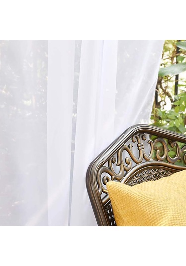 Teltree Tekli Beyaz Perde - Su Geçirmez & Uv Koruyucu, Poliester, Delikli Montaj, 132x183 Cm, Ev Ve Dış Mekan Uygun Beyaz