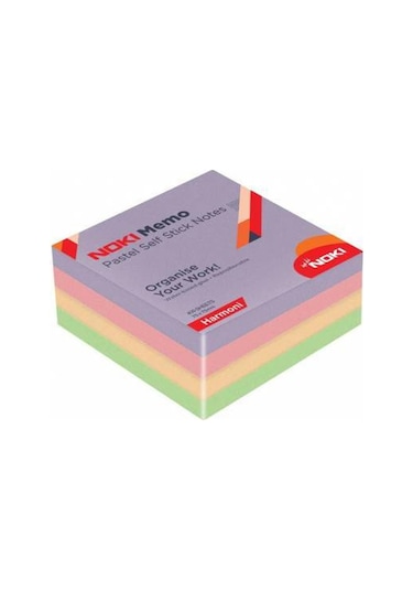 Noki Yapışkanlı Küp Not 75x75 400 Yaprak Pastel Harmoni