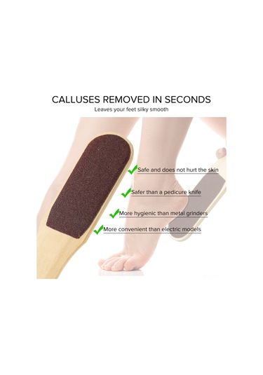 Shineyee Ahşap Tabanlı Çift Taraflı Ayak Çalı Kaldırıcı - 4 Adet Set, Pürüzsüz Ayak İçin Ergonomik Pedikür Aracı