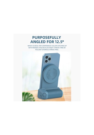 Youtek Mıknatıslı Bluetooth Telefon Tutucu - 200mah Pil, Usb Şarj, Metal Halka Dahil Mavi