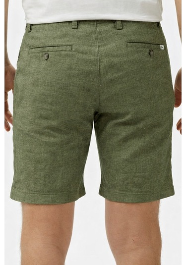 Lacoste Men's Slim Fit Bermuda Shorts Erkek Dar Kesim Keten Bermuda Şort Yeşil