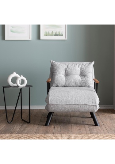 Pafu Sando Tekli Katlanır Yataklı Koltuk Teddy Gri