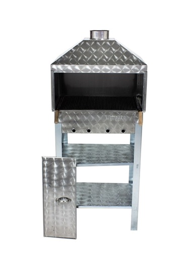 Metehan MTH-22 Davlumbazlı - Kapaklı - Bacalı - Maltız Izgaralı - 2 Tekerlekli Mangal