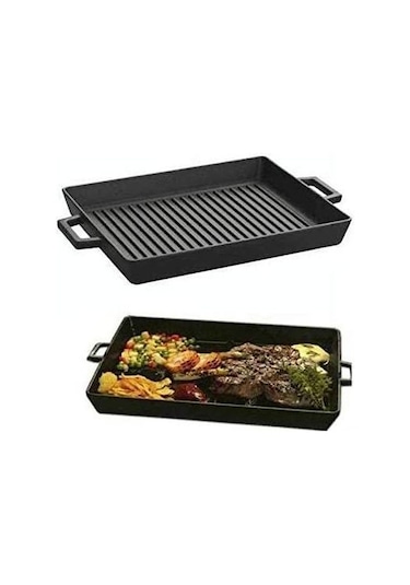 Lava Döküm Izgara Tava Metal Kulplu 26 x 32 CM