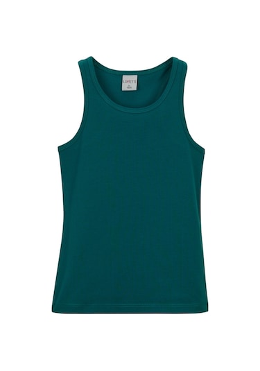 Lovetti Koyu Petrol Kız Çocuk Düz Basıc Yüzücü Atlet 13-141P020 Koyu Petrol