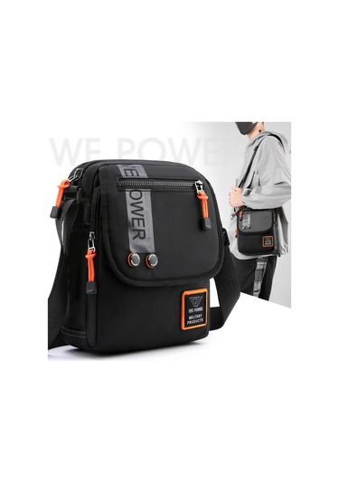 Tenfowee Erkekler İçin Pratik Nylon Askılı Çanta - Gri, Ayarlanabilir Kayışlı, Bölmeli Bölmelerle Günlük Kullanıma Uygun 21x8x26cm