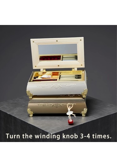 Willowhaven Vintage Müzikli Kahverengi Mücevher Kutusu Mezuniyet si