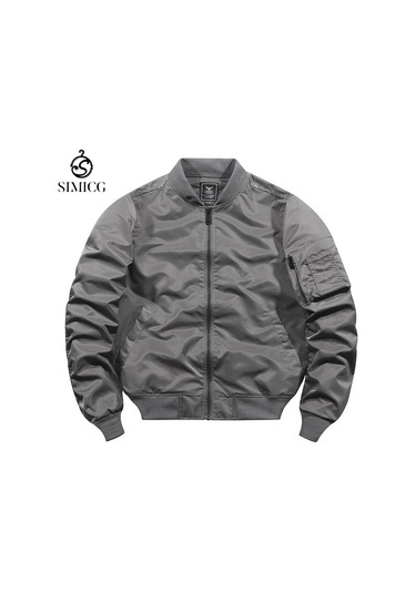 Şık, Rahat, Dayanıklı, Dar Kesim, Çok Yönlü Erkek Bomber Ceket Gri