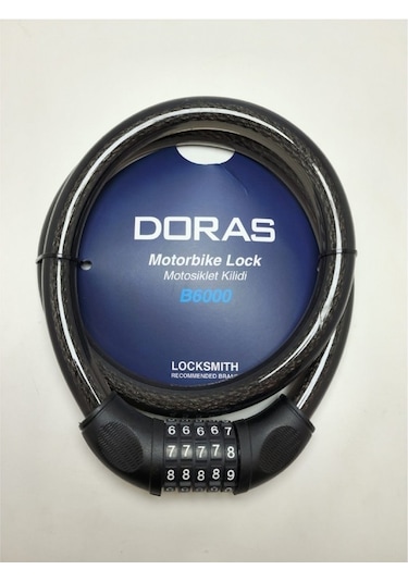 Doras Motosiklet Kilidi B6000 1 Antrasit Boy : 120 Cm Çap : 20 Mm Siyah