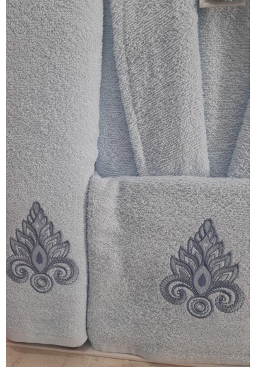 Ardora Bukle Aile Bornoz Takımı Narçiçeği Mavi Çok Renkli