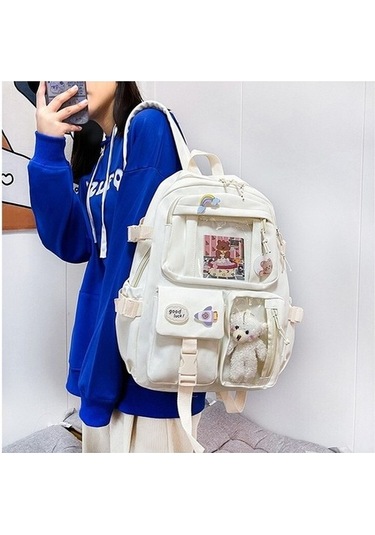 Büyük Kapasiteli Okul Çantası Qzbg8d Beyaz