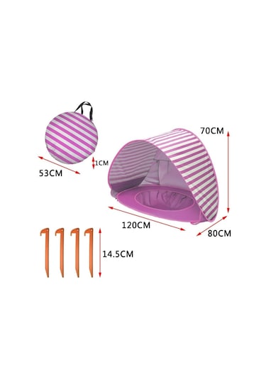 Havuzlu Bebek Plaj Çadırı Taşınabilir Katlanabilir Güneşlik Köpekbalığı Grisi Gri