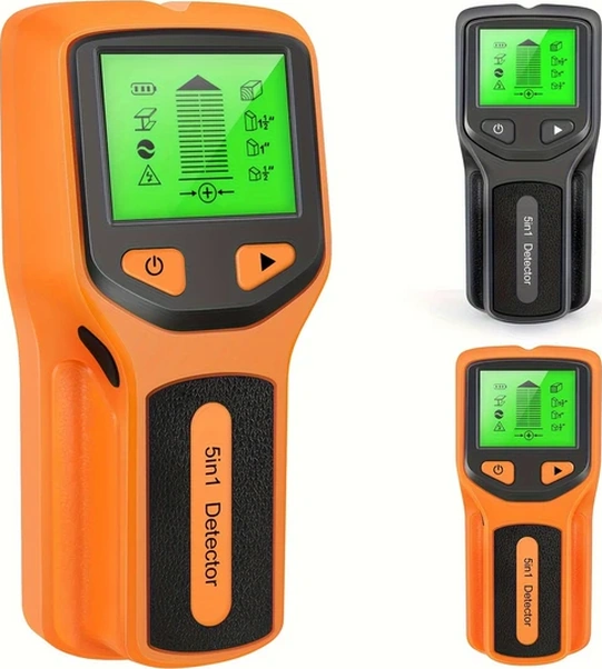 Willowhaven Siyah 5 İn 1 Duvar Dedektörü Dijital Göstergeli Metal Ahşap Kablo Dedektörü