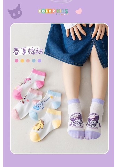 Color Socks 5 Çift Kız Çocuk Çizgi Karakterli Çorap Seti Extra Comfort Karışık