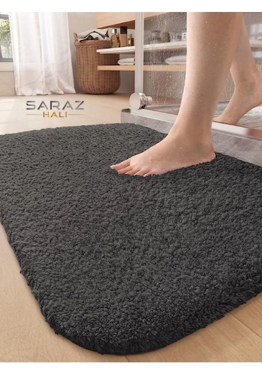 Saraz Halı Organik Soft 60 X 100 Banyo Paspas Antrasitantrasit Antrasit