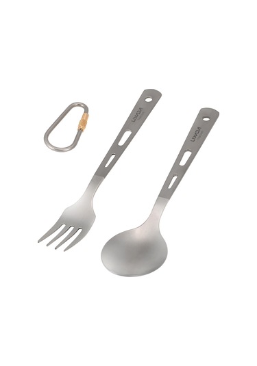 Neevoyu 2 Adet Süper Hafif Titan Kamp Kaşığı - Doğa Yürüyüşü, Kampçılık Ve Seyahat İçin Pratik Çatal Bıçak Seti Çok Renkli