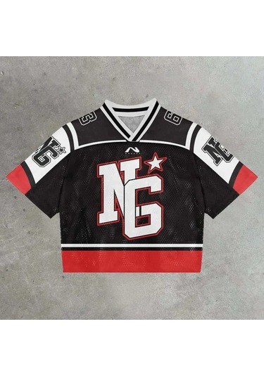 Snapbuy 2025 Y2k Retro Amerikan Futbol Forması Nefes Alan Streetwear Tişörtgreenerkek Green