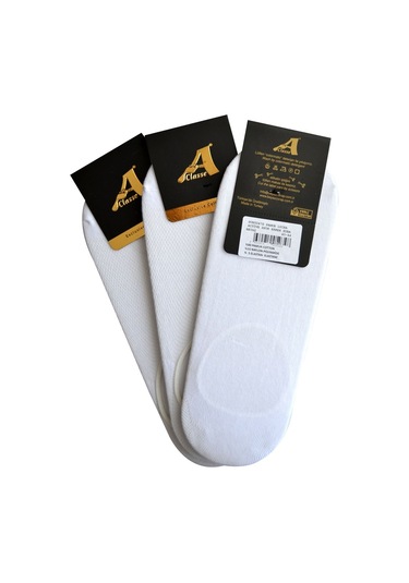 A Classe Suba - Babet - Taban Erkek Çorap 3'Lü Paket Beyaz