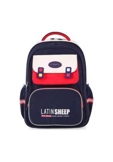 Ççs London Young 3 Gözlü Sırt Çantası Okul Çantası 51679 Kırmızı Lacivert Desenli
