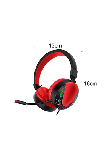 Akz 021 Kablolu Mikrofonlu Işıklı Oyuncu Kulaklığı Rgb Kırmızı