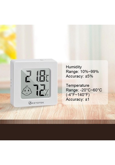 Ketotek Mini Dijital Higrometre Termometre Kapalı Higrometre Ölçer Sensörü Nem Ölçer Odası Lcd Termometre Sıcaklık